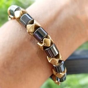 Vintage Handmade Golden Gray Bracelet.